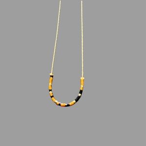 Dot & Dash Beaded Necklace with Gold Chain